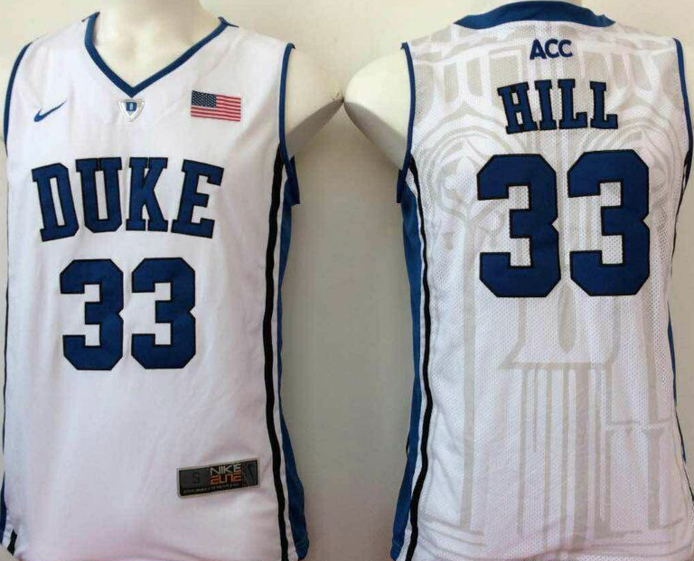 NCAA Men Duke Blue Devils White 33 hill